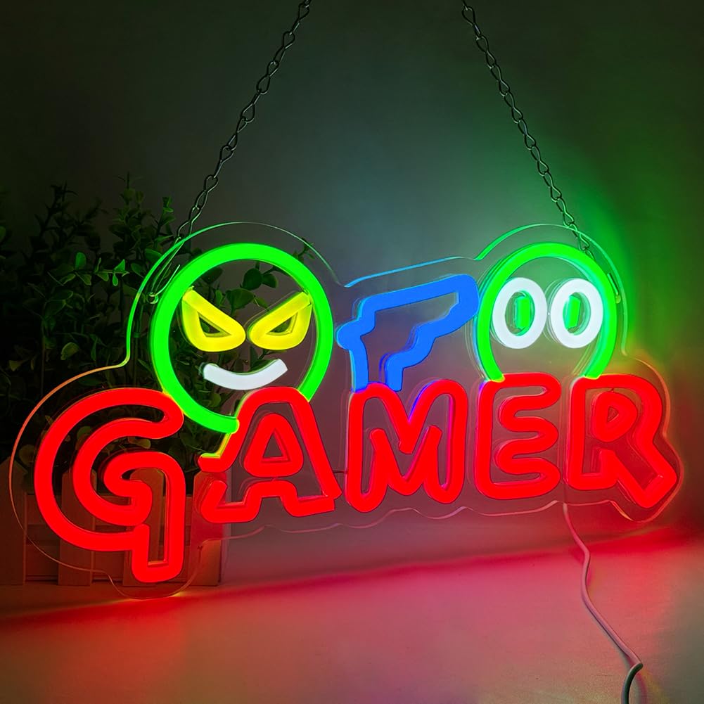 Gamer Neon Sign LED Wall Light - Party Games For Christmas 评论和价格
