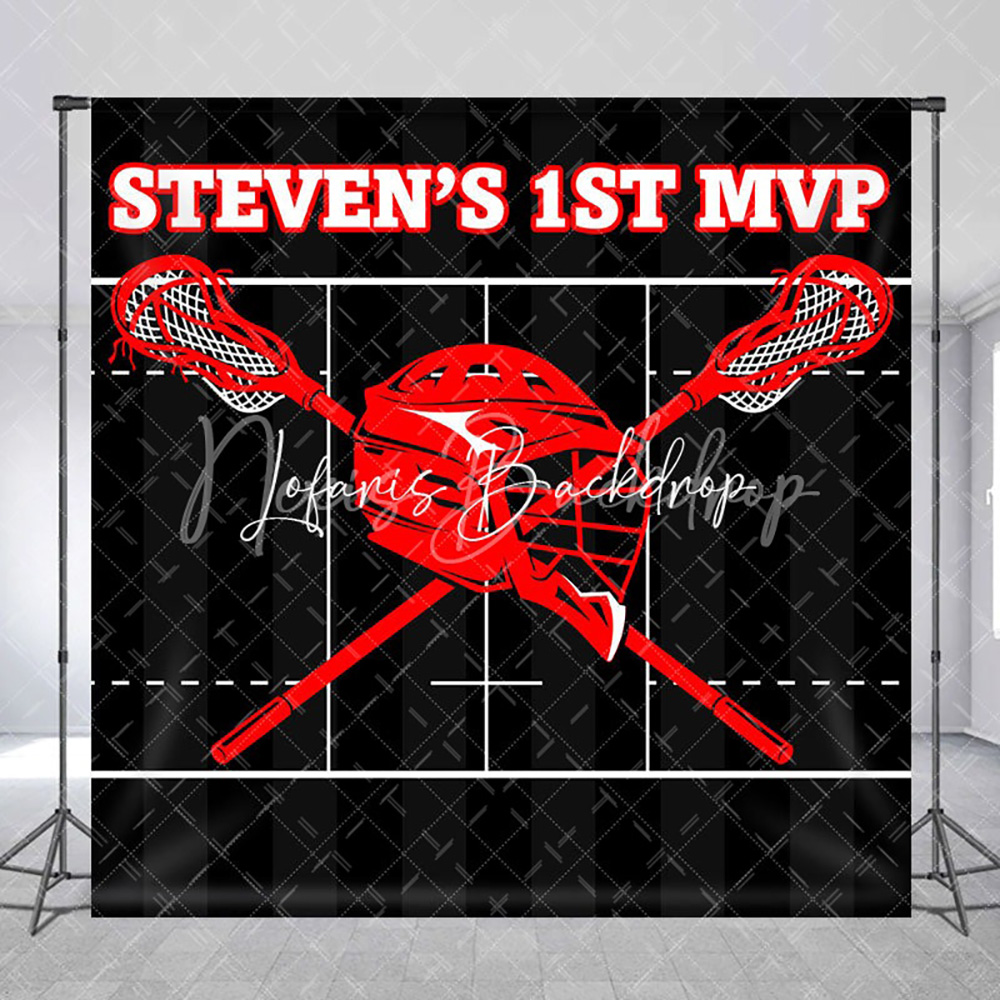Custom Name Black Red Lacrosse - Party Games Name 评论和价格